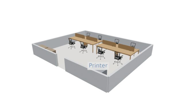 Open Workspace · 8 Desks floor plan